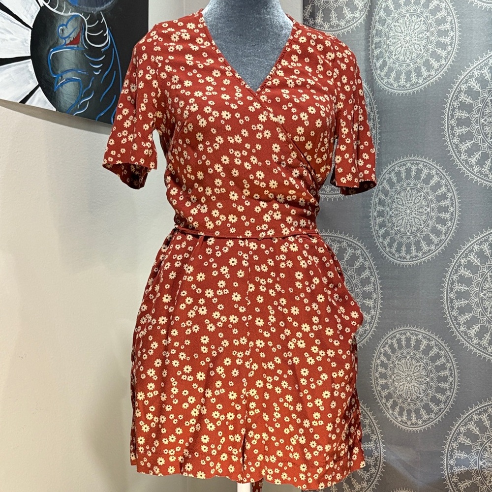 Madewell Floral Wrap Romper